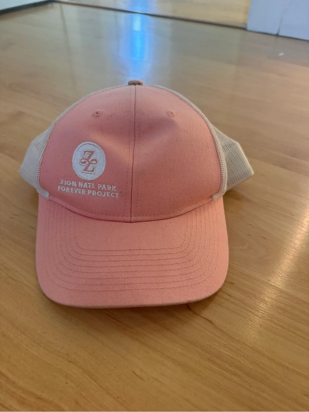 Port Authority Pink and Cream Mesh Trucker Cap